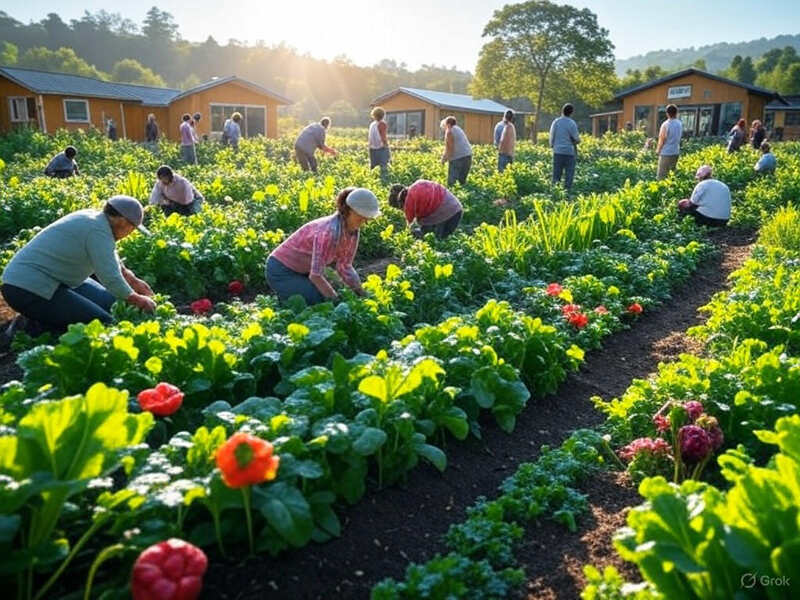 Eco Village Living people working